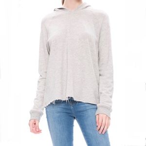 Sundry Grey Raw Edge Pullover Hoodie 1